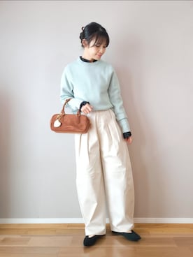 「UNIQLO（ユニクロ）のアイテム（トップス、グリーン系）」を使った、ｐａｎａさん（レディース・162cm）の春コーディネート