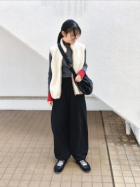 「アイテム（ベスト）」を使った、ｐａｎａさん（レディース・162cm）の冬コーディネート