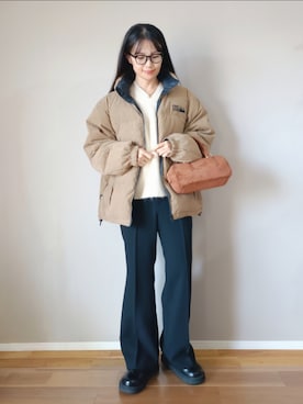 「アイテム（ダウンジャケット/コート）」を使った、ｐａｎａさん（レディース・162cm）の秋コーディネート