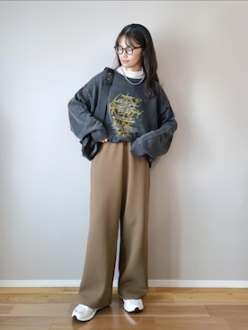 「アイテム（スウェットパンツ）」を使った、ｐａｎａさん（レディース・162cm）の秋コーディネート