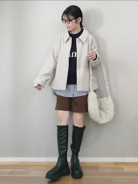 「AS KNOW AS plus（アズノゥアズプラス）のアイテム（ブーツ）」を使った、ｐａｎａさん（レディース・162cm）の冬コーディネート