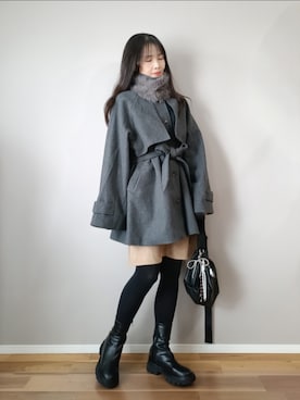 「アイテム（トレンチコート）」を使った、ｐａｎａさん（レディース・162cm）の冬コーディネート