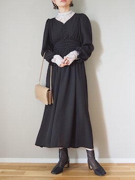 「ハイネックトップス」｜「アイテム（アクセサリー）」を使った、ｐａｎａさん（レディース・162cm）の秋コーディネート