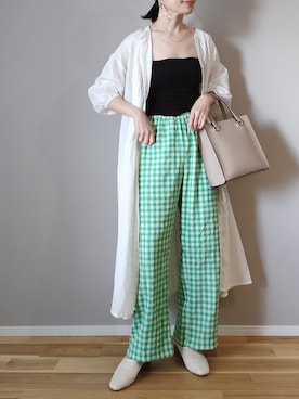 「AS KNOW AS plus（アズノゥアズプラス）のアイテム（キャミソール）」を使った、ｐａｎａさん（レディース・162cm）の夏コーディネート