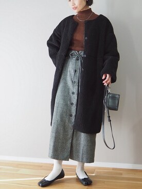 「グレンチェック」｜「アイテム（その他アウター）」を使った、ｐａｎａさん（レディース・162cm）の秋コーディネート