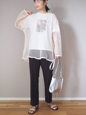 「AmbreNeige」｜「アイテム（スラックス）」を使った、ｐａｎａさん（レディース・162cm）の夏コーディネート