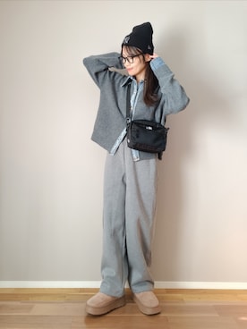 「アイテム（帽子）」を使った、ｐａｎａさん（レディース・162cm）の冬コーディネート