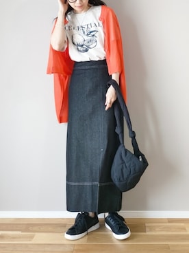 「Clarks（クラークス）の【ネット限定】 CraftCup Walk / クラフトカップウォーク（ブラックレザー）（スニーカー）」を使った、ｐａｎａさん（レディース・162cm）の春コーディネート