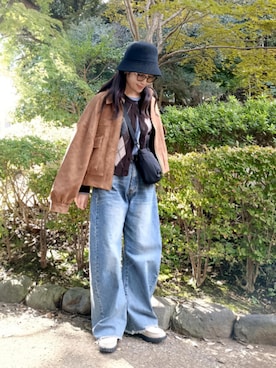 「アイテム（サングラス）」を使った、ｐａｎａさん（レディース・162cm）の秋コーディネート