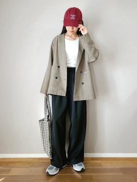「GU（ジーユー）のアイテム（キャップ）」を使った、ｐａｎａさん（レディース・162cm）の春コーディネート