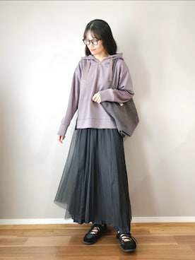 「アイテム（パーカー）」を使った、ｐａｎａさん（レディース・162cm）の秋コーディネート