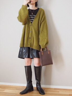 「Auntie Rosa Holiday（アンティローザホリデー）のコインチェーンネックレス（ネックレス）」を使った、ｐａｎａさん（レディース・162cm）の冬コーディネート