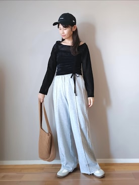「アイテム（スウェットパンツ）」を使った、ｐａｎａさん（レディース・162cm）の秋コーディネート