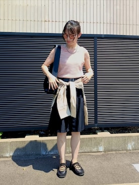 「アイテム（トップス、ピンク系）」を使った、ｐａｎａさん（レディース・162cm）の夏コーディネート