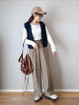 「アイテム（ベスト）」を使った、ｐａｎａさん（レディース・162cm）の秋コーディネート