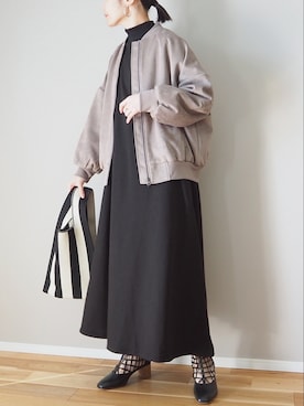 「CENE」｜「アイテム（ブルゾン）」を使った、ｐａｎａさん（レディース・162cm）の冬コーディネート