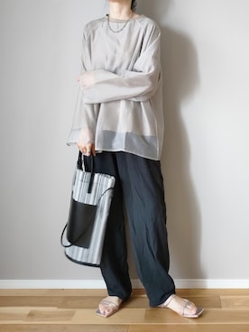 「オーガンジー」｜「アイテム（アクセサリー）」を使った、ｐａｎａさん（レディース・162cm）の夏コーディネート