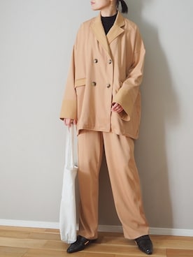 「ECRIRE（エクリール）のアイテム（スラックス）」を使った、ｐａｎａさん（レディース・162cm）の冬コーディネート