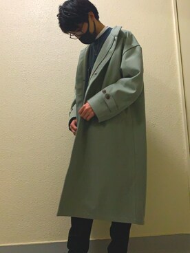 「SENSE OF PLACE by URBAN RESEARCH（センスオブプレイスバイアーバンリサーチ）のアイテム（トレンチコート）」を使った、RYOさん（メンズ・176cm）の冬コーディネート