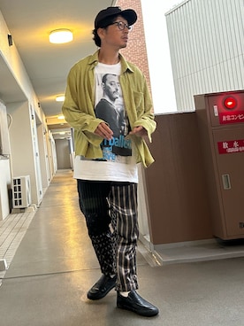 「sicarioのアイテム（Tシャツ/カットソー、ホワイト系）」を使った、yosukeさん（メンズ・168cm）の夏コーディネート
