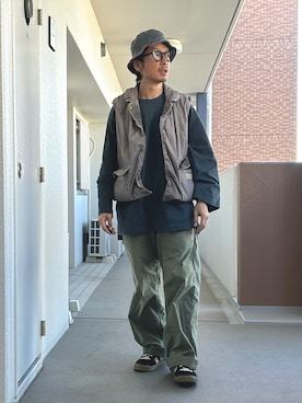 「アイテム（ベスト）」を使った、yosukeさん（メンズ・168cm）の秋コーディネート