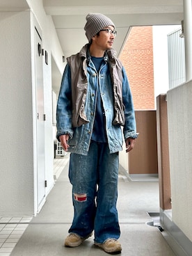 「HOKA（ホカ）のアイテム」を使った、yosukeさん（メンズ・168cm）の冬コーディネート