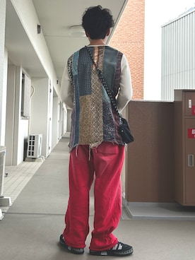 「masterkey（マスターキー）のアイテム（Tシャツ/カットソー、ホワイト系）」を使った、yosukeさん（メンズ・168cm）の春コーディネート