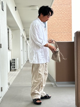 「Hender Scheme（エンダースキーマ）のアイテム（バッグ）」を使った、yosukeさん（メンズ・168cm）の夏コーディネート