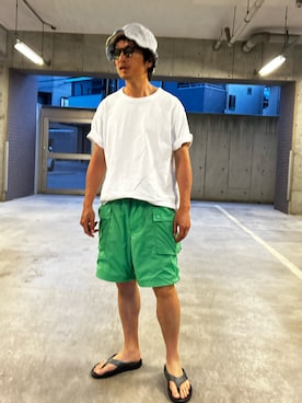 「OOFOS（ウーフォス）のアイテム」を使った、yosukeさん（メンズ・168cm）の夏コーディネート