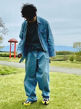 「SEVEN BY SEVEN（セブンバイセブン）の＜7×7＞REWORK WESTERN SHIRT/ｼｬﾂ.（シャツ/ブラウス、ブルー系）」を使った、yosukeさん（メンズ・168cm）の春コーディネート