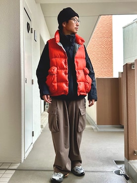 「アイテム（マウンテンパーカー）」を使った、yosukeさん（メンズ・168cm）の冬コーディネート