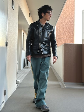 「ワークパンツ」｜「アイテム（ジャケット/アウター）」を使った、yosukeさん（メンズ・168cm）の秋コーディネート