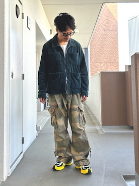 「bukht（ブフト）のアイテム（ジャケット/アウター、グリーン系）」を使った、yosukeさん（メンズ・168cm）の春コーディネート