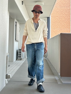 「BEAMS HEART（ビームスハート）のアイテム（Tシャツ/カットソー、ホワイト系）」を使った、yosukeさん（メンズ・168cm）の夏コーディネート