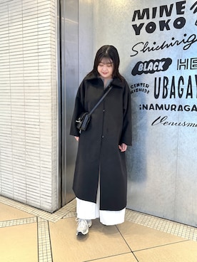 「冬服コーデ」｜「アイテム（ステンカラーコート）」を使った、hayataさん（レディース・164cm）の冬コーディネート