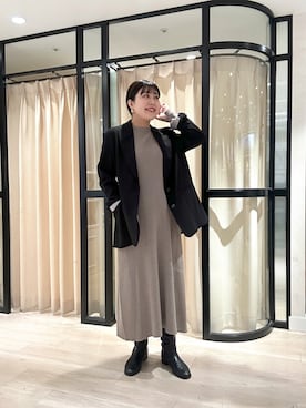 「Omekashi（オメカシ）のアイテム（ジャケット/アウター）」を使った、hayataさん（レディース・164cm）の冬コーディネート