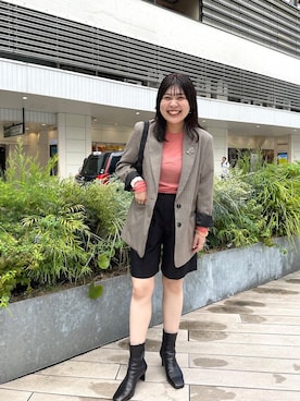「Omekashi（オメカシ）のアイテム（ジャケット/アウター）」を使った、hayataさん（レディース・164cm）の秋コーディネート