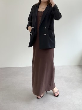「Omekashi（オメカシ）のアイテム（ジャケット/アウター）」を使った、hayataさん（レディース・164cm）の春コーディネート