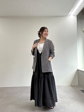 「Omekashi（オメカシ）のアイテム（ジャケット/アウター）」を使った、hayataさん（レディース・164cm）の春コーディネート