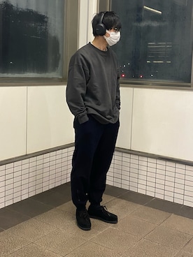 「WOOLRICH（ウールリッチ）のアイテム（パンツ）」を使った、ゆうたさん（メンズ・175cm）の冬コーディネート