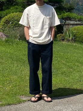 「ビーチサンダル」｜ゆうたさん（メンズ・175cm・20代）の夏コーディネート