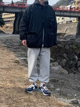 「Snow Peak（スノーピーク）のアイテム（ブルゾン）」を使った、ゆうたさん（メンズ・175cm）の冬コーディネート
