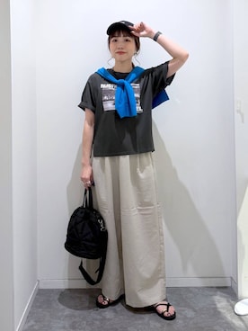 「GLOBAL WORK（グローバルワーク）のアイテム（帽子）」を使った、アリマさん（レディース・158cm）の夏コーディネート