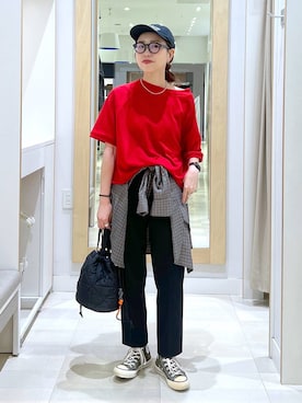 「アイテム（帽子）」を使った、アリマさん（レディース・158cm・30代）の夏コーディネート