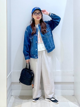 「アイテム（デニムジャケット）」を使った、アリマさん（レディース・158cm・30代）の秋コーディネート