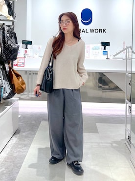 「GLOBAL WORK（グローバルワーク）の調光サングラス/632445（サングラス、その他）」を使った、アリマさん（レディース・158cm）の春コーディネート
