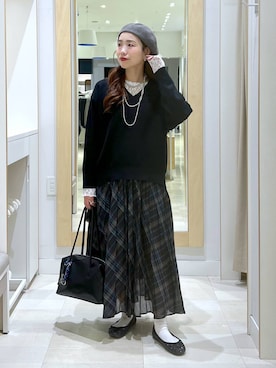 「アイテム（バレエシューズ）」を使った、アリマさん（レディース・158cm・30代）の秋コーディネート