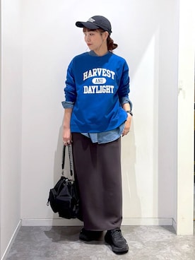 「GLOBAL WORK（グローバルワーク）のアイテム（キャップ）」を使った、アリマさん（レディース・158cm）の秋コーディネート