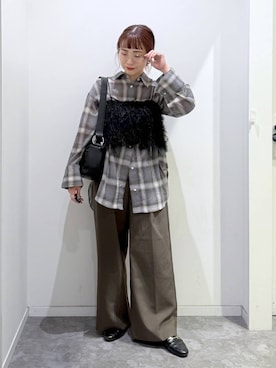 「GLOBAL WORK（グローバルワーク）のアイテム（パンツ）」を使った、アリマさん（レディース・158cm）の秋コーディネート