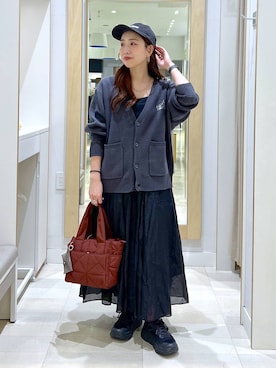 「アイテム（キャップ）」を使った、アリマさん（レディース・158cm・30代）の秋コーディネート